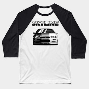 Nissan Skyline r34 GTR White Grey and Black, JDM Car Baseball T-Shirt